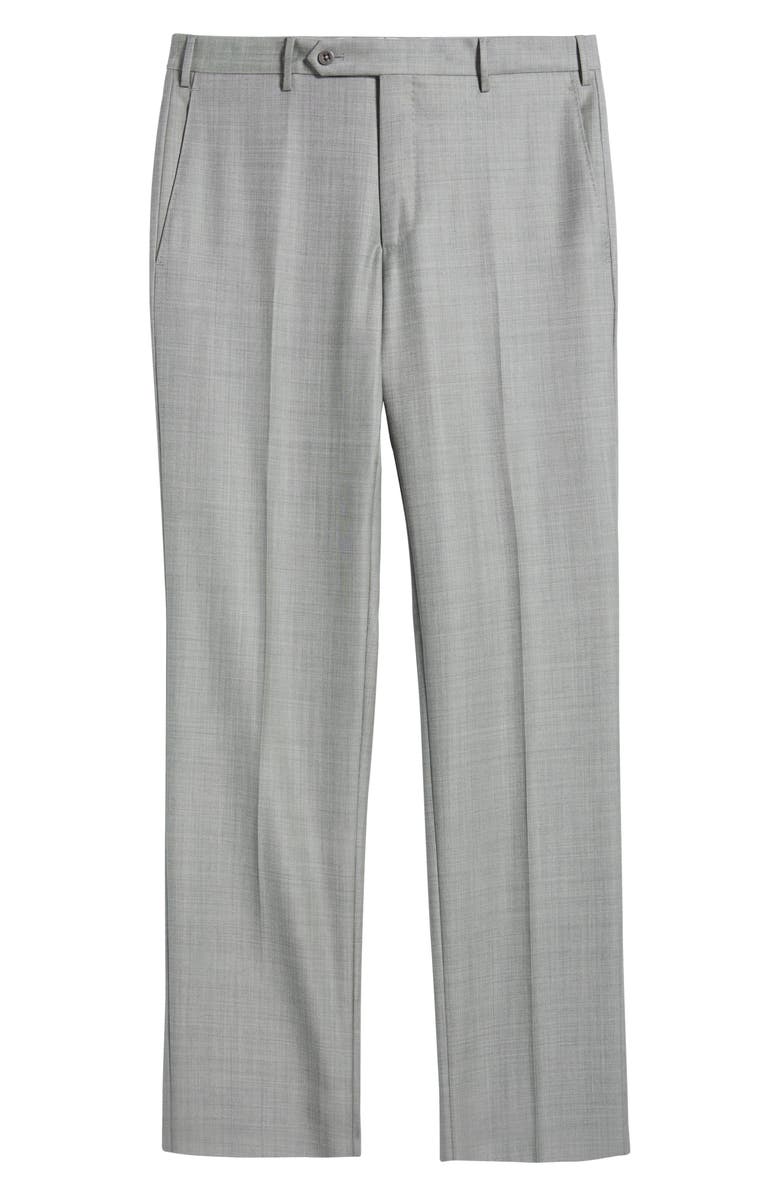 Zanella Parker Classic Wool Sharkskin Dress Pants, Alternate, color, Grey