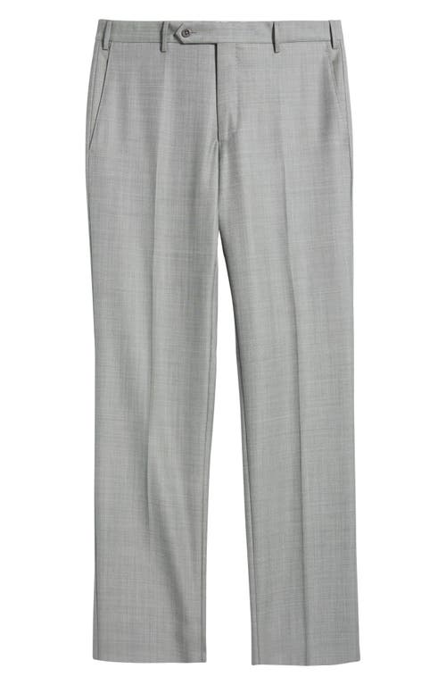 Zanella Parker Classic Wool Sharkskin Dress Pants In Gray | ModeSens