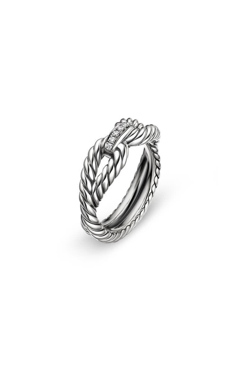 David Yurman Cable Loop Ring with Diamonds, Alternate, color, Sterling Silver/ Diamond