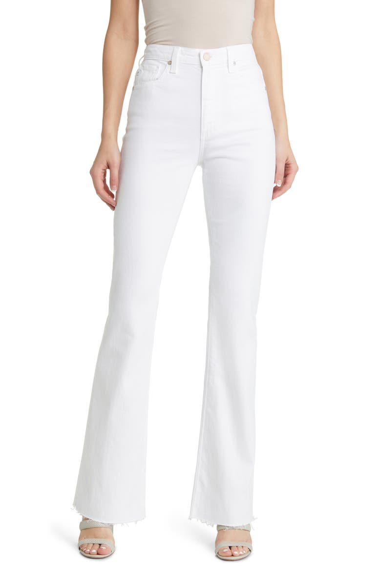 Alexxis Raw Hem High Waist Bootcut Jeans, Main, color, MODERN WHITE