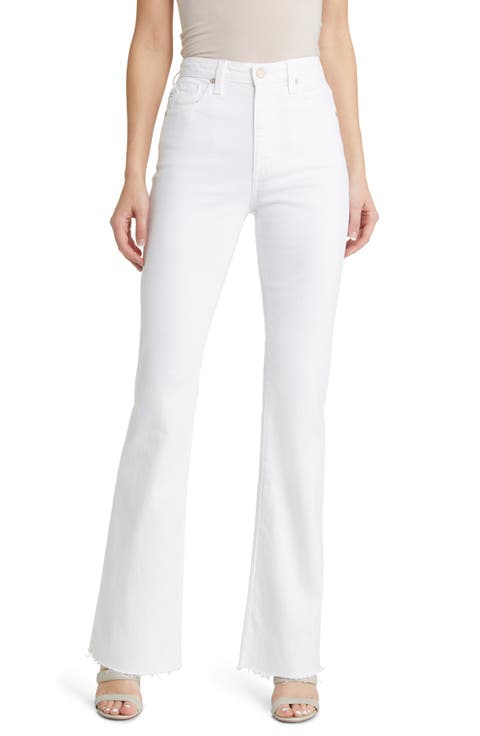 Alexxis Raw Hem High Waist Bootcut Jeans (Modern White)
