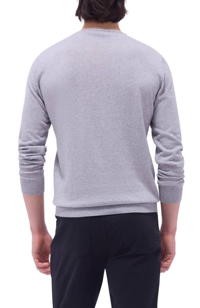 Bugatchi Cotton & Cashmere Crewneck Sweater, Alternate, color, Platinum