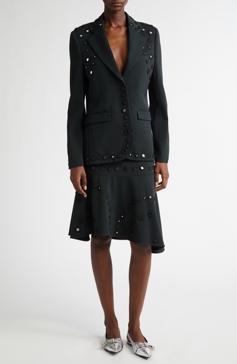 Wales Bonner Serenade Asymmetric Wool Blend Skirt, Alternate, color,