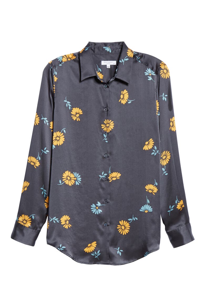 Essential Silk Blouse, Alternate, color, SMOKEY BLUE MULTI