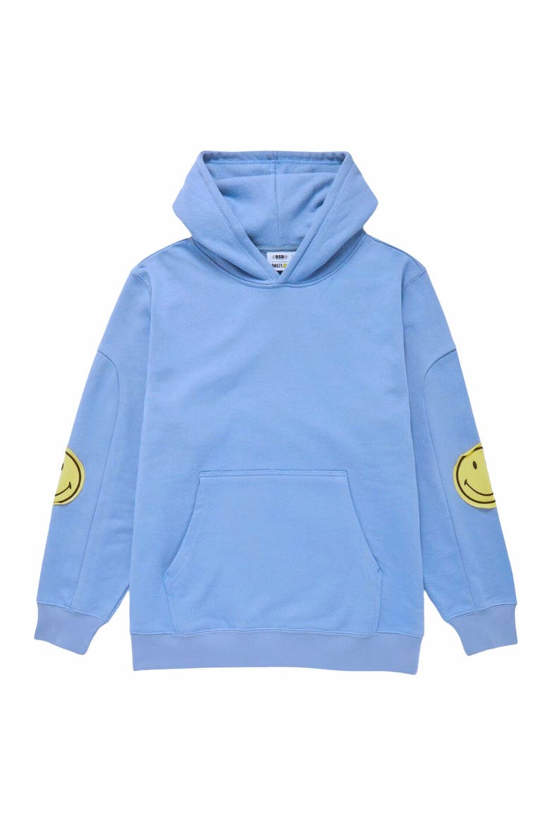 SMILEY OVERSIZED HOODIE, Alternate, color, BLUE