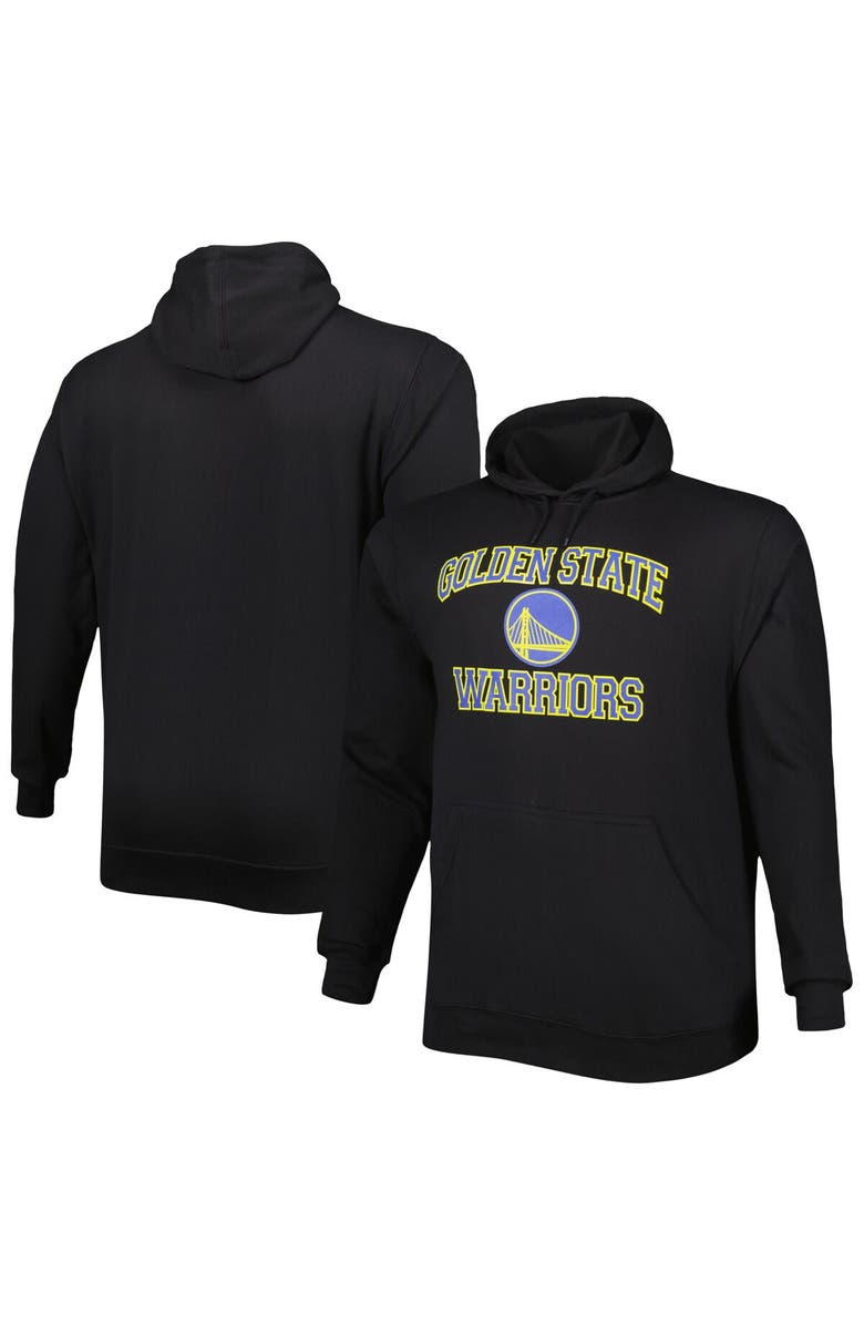 PROFILE Men's Black Golden State Warriors Big & Tall Heart & Soul Pullover Hoodie, Main, color, Black