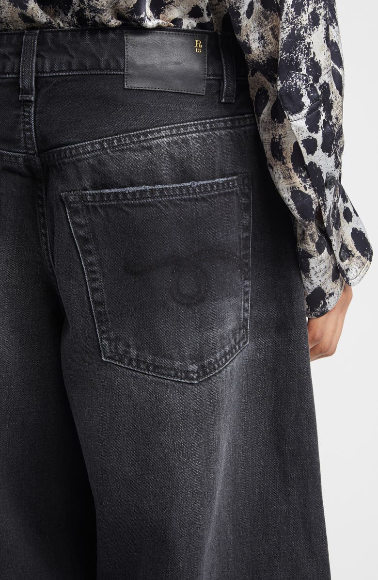 R13 Nico Wrap Wide Leg Jeans, Alternate, color, Essex Black