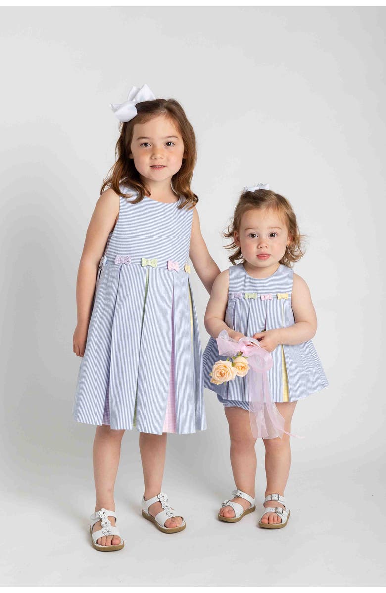 Florence Eiseman Multicolor Seersucker Dress & Bloomer, Alternate, color, Multi