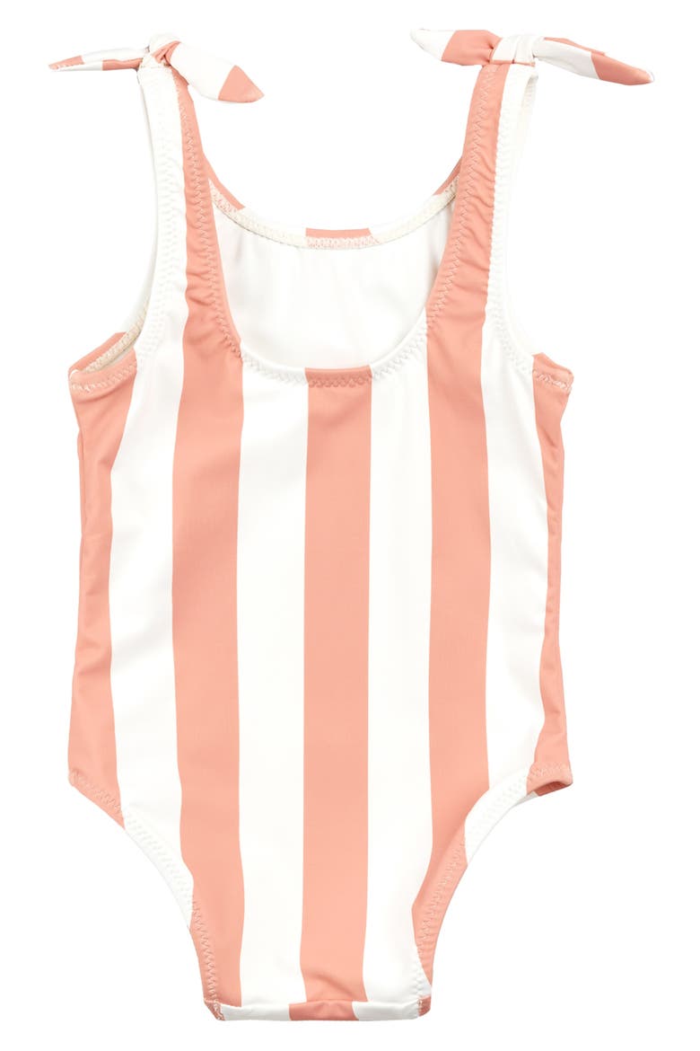 Kids' Coral Stripe One-Piece Swimsuit, Alternate, color, CORAL