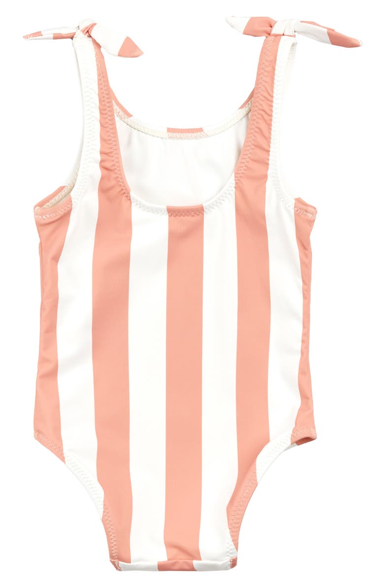 MILES THE LABEL Kids' Coral Stripe One-Piece Swimsuit, Alternate, color,