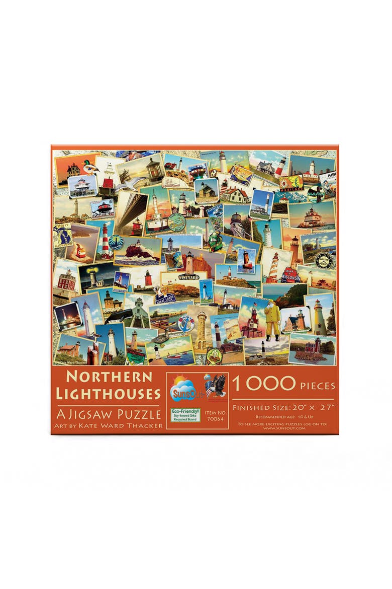 Northern Lighthouses 1000 piece Jigsaw Puzzle for Adults, Alternate, color, Multicolor