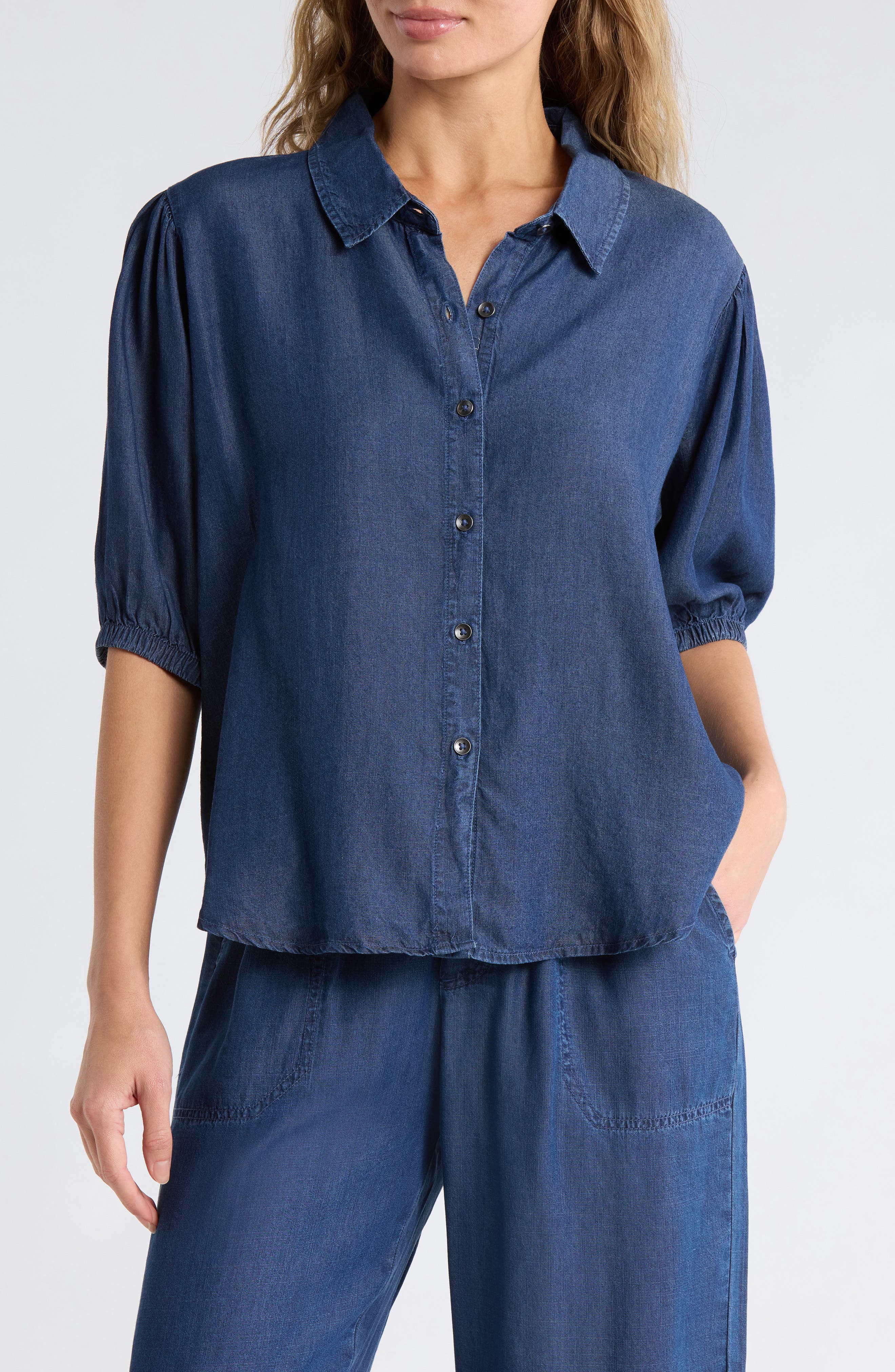 Splendid Indigo Button-Up Shirt