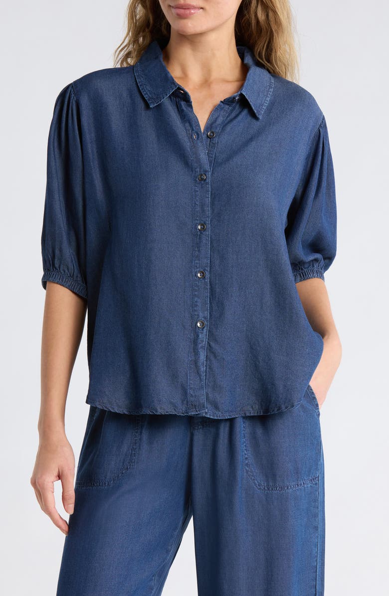 Splendid Indigo Button-Up Shirt, Main, color, Dark Indigo Blue