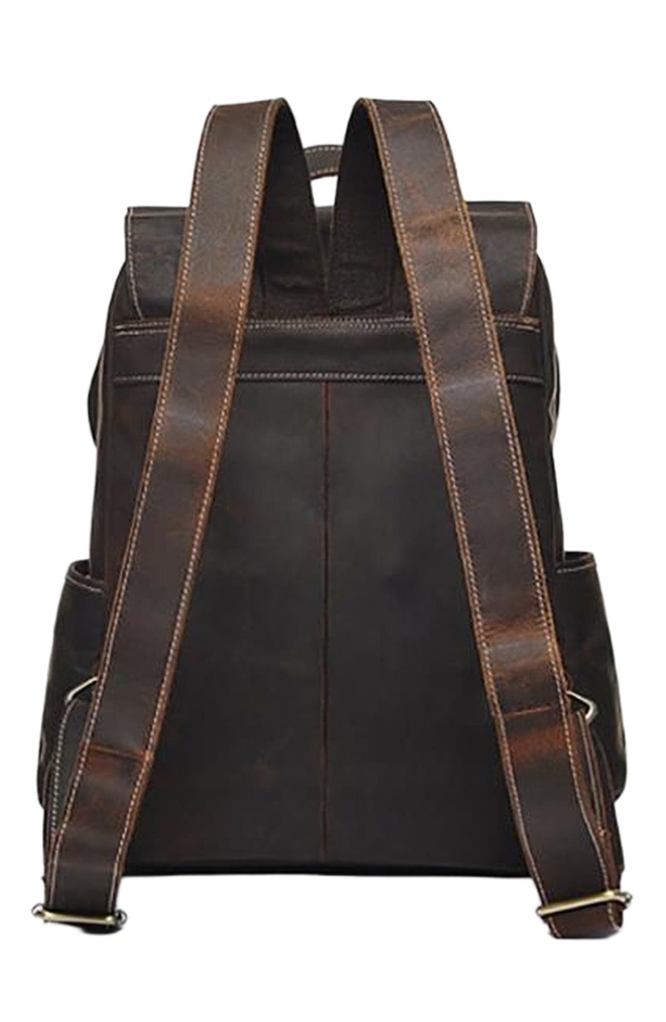 STEEL HORSE LEATHER The Helka Backpack | Genuine Vintage Leather Backpack, Alternate, color, Dark Brown