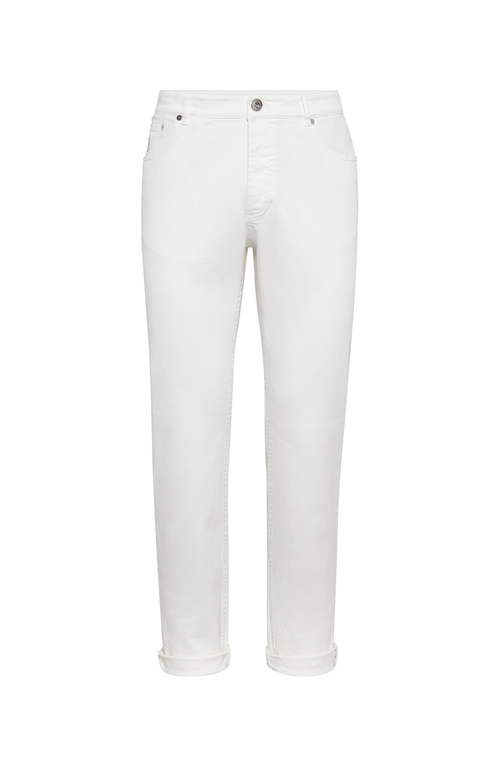 Brunello Cucinelli Corduroy Leisure Fit Pants In Snow