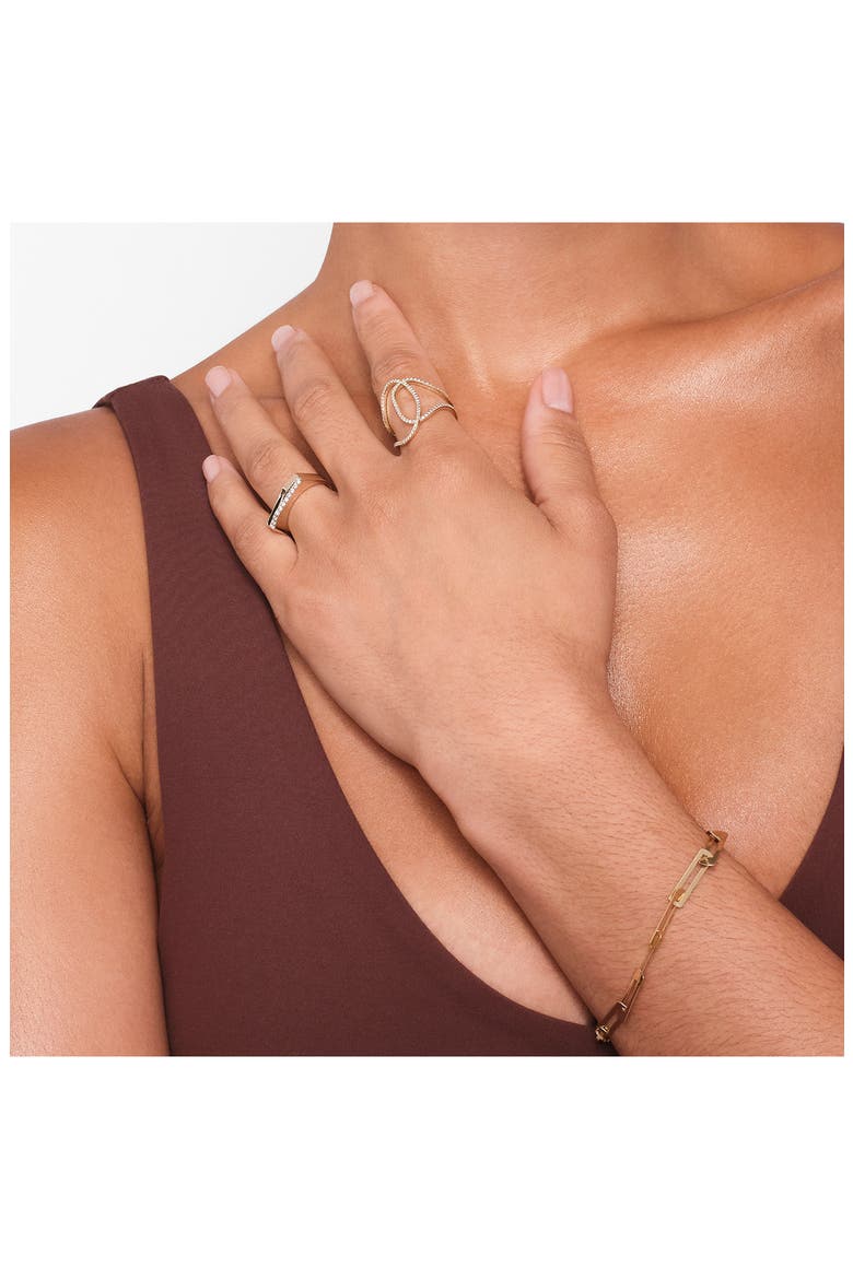 14K Gold Laser Interlocking Chain Bracelet, Alternate, color, GOLD