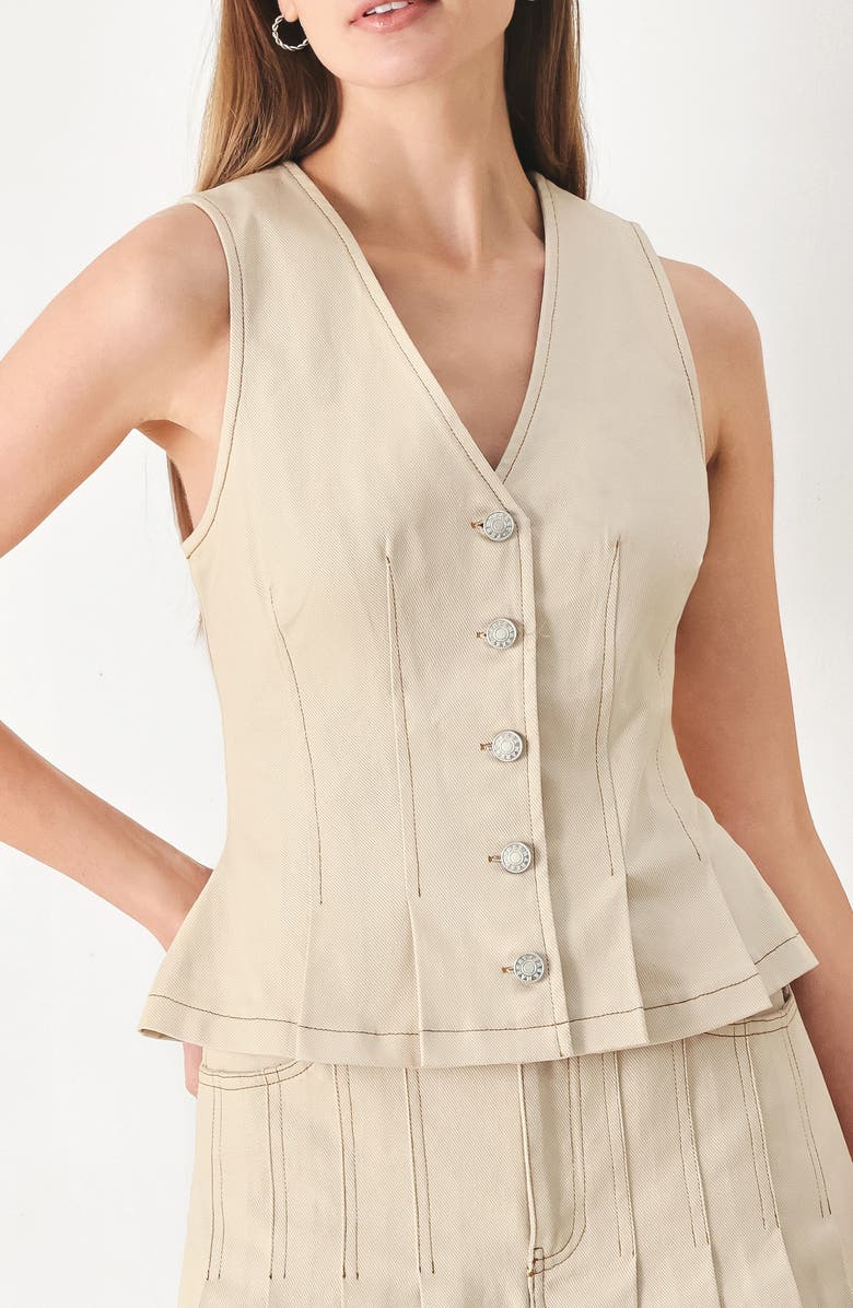 FREEMARKET Denim Vest, Alternate, color, Taupe