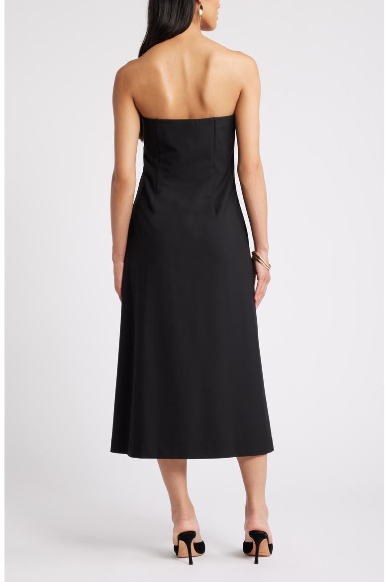 Strapless A-Line Dress, Alternate, color, BLACK