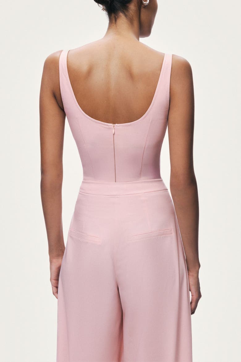 Boned Detail Bodysuit, Alternate, color, Pink