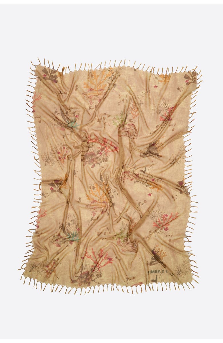 Bimba y Lola Cotton Sarong Scarf, Alternate, color, Camel