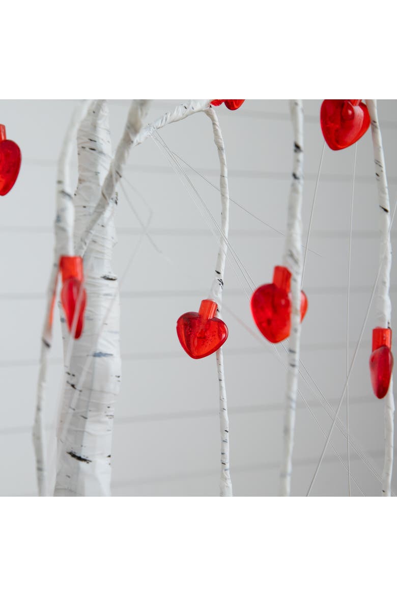 2-ft Pre-Lit Artificial Valentine's Day Willow Tree with 24 Heart Shaped LED Lights, Alternate, color, White