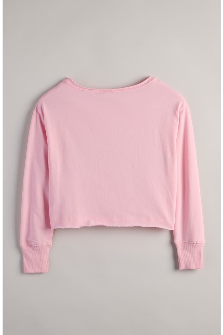 Kids' Crop Sweatshirt, Alternate, color, PINK ORCHID WAIKIKI