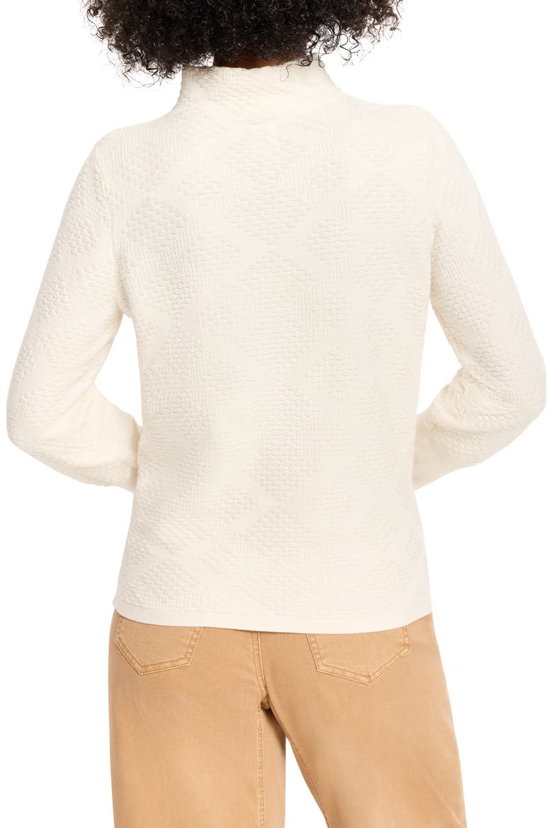 Diamond Stitch Funnel Neck Sweater, Alternate, color, CLASSIC CREAM