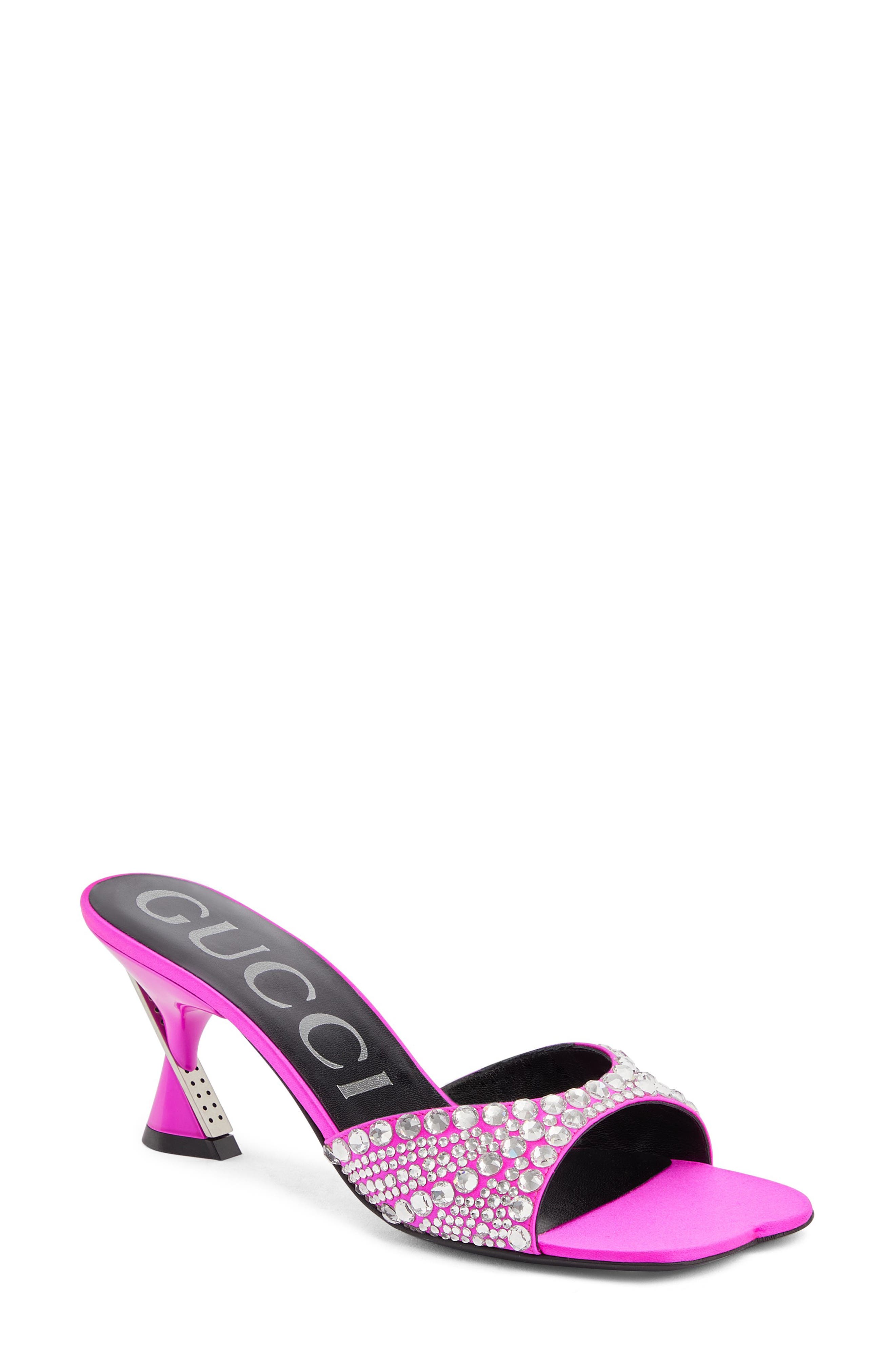 Galactica Crystal Embellished Sandal, Main, color, PURE FUCHSIA