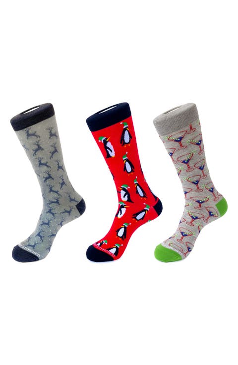 3-Pack Holiday Crew Socks