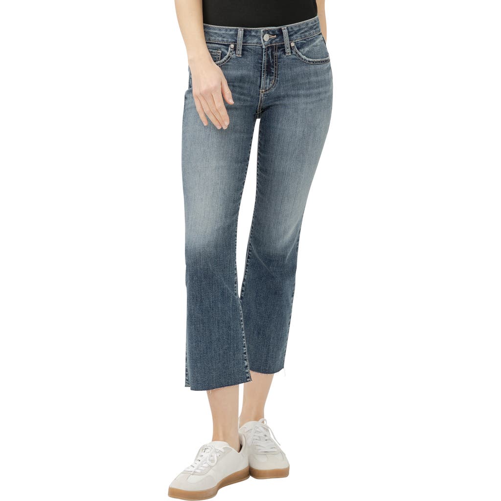 Silver Jeans Co. Suki Curvy Raw Hem Mid Rise Kick Flare Jeans