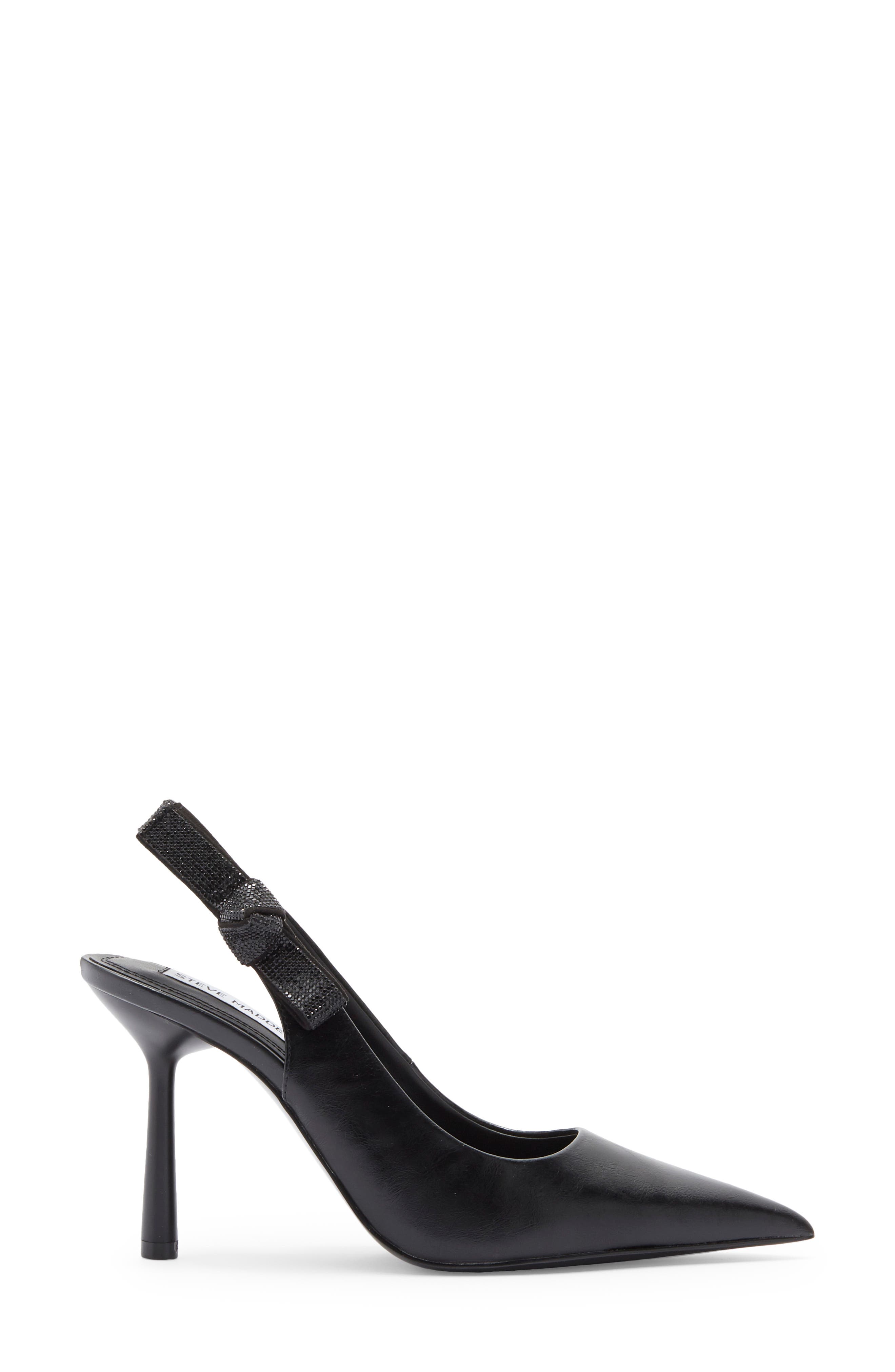 Steve Madden Stefani Metallic Slingback Pump, Alternate, color, Black/ Black