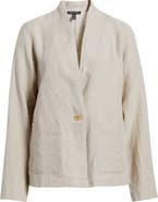 Eileen Fisher High Collar Organic Linen Jacket
