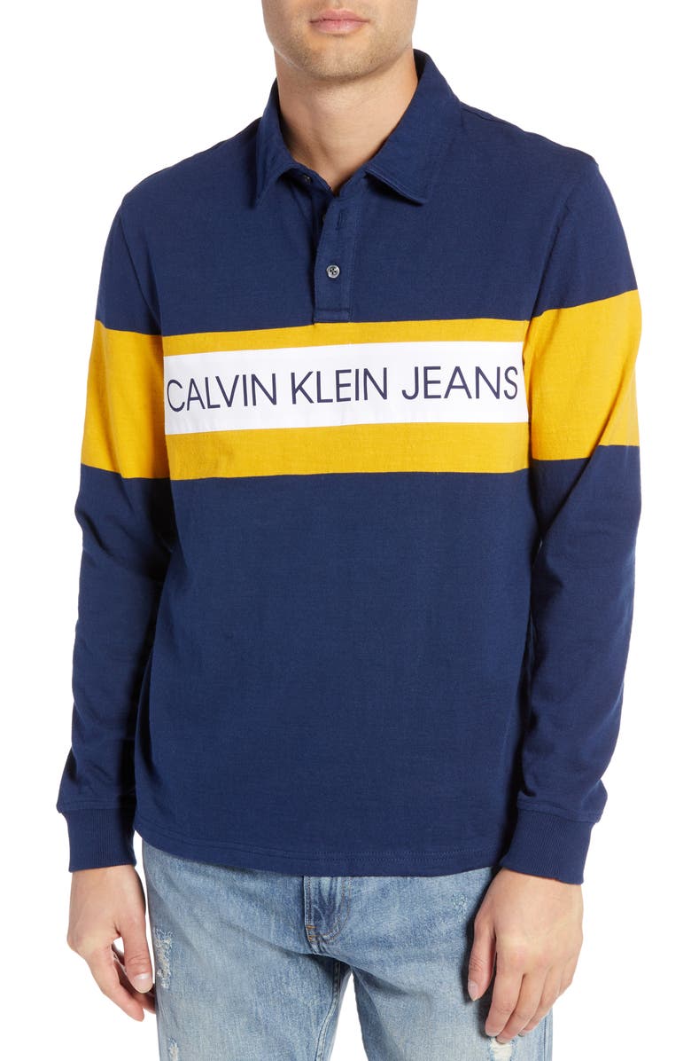 Calvin Klein Jeans Logo Rugby Shirt, Main, color,