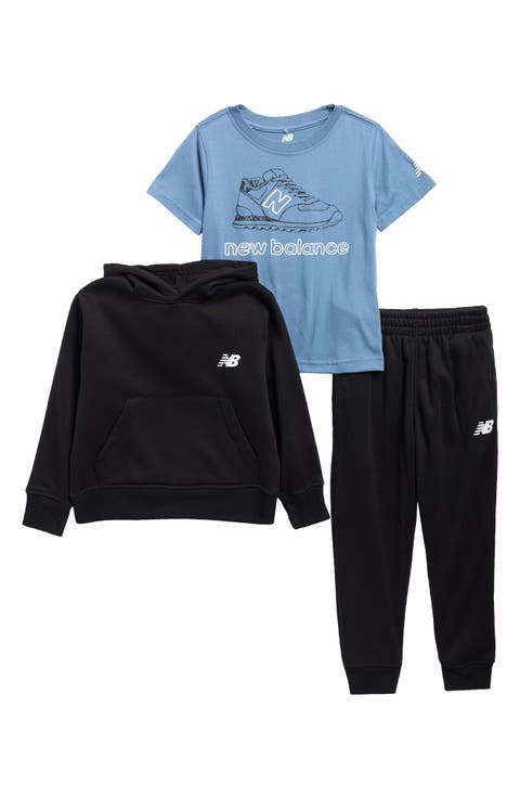 Kids' Fleece Hoodie, T-Shirt & Joggers Set (Little Kid)