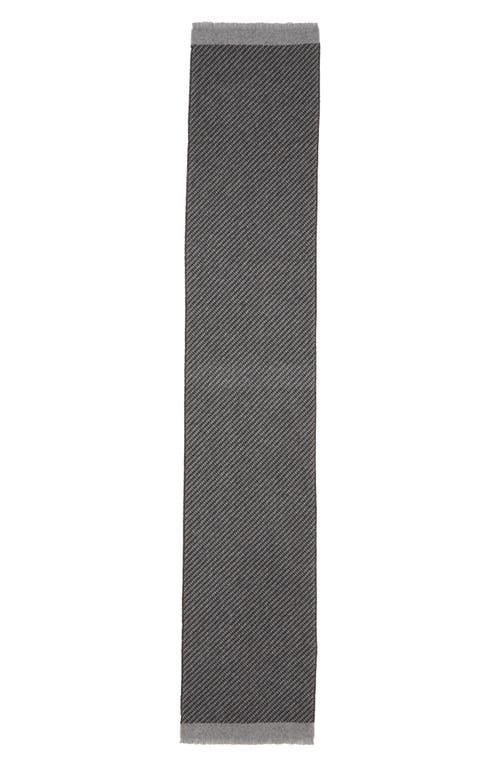 Andrew Stewart Houndstooth Cashmere Scarf In Gray