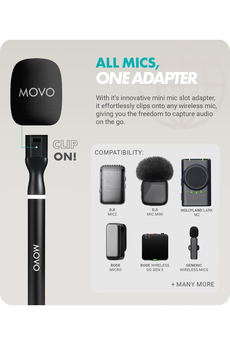 WMX-HM2 Handheld Interview Mic Adapter for Wireless Microphones with 3 Color Windscreens, Alternate, color, Black