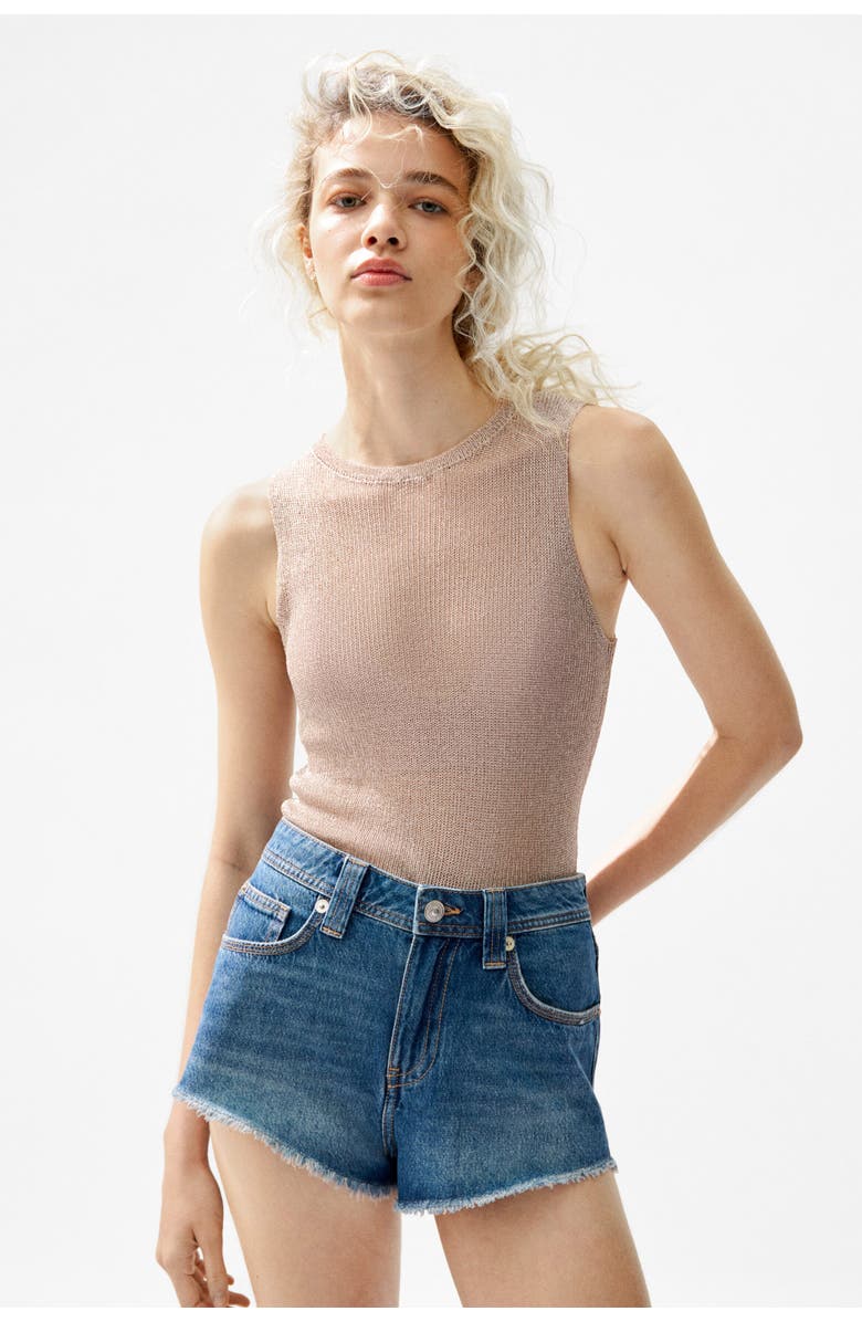 H&M Frayed Denim Shorts, Alternate, color, Denim Blue