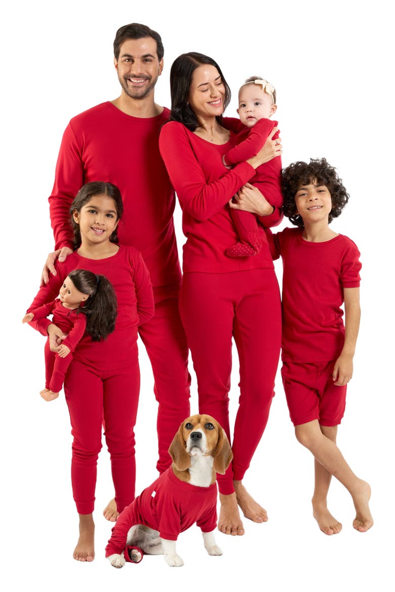 Women's Cotton Solid Matching Family Pajamas, Alternate, color, Red