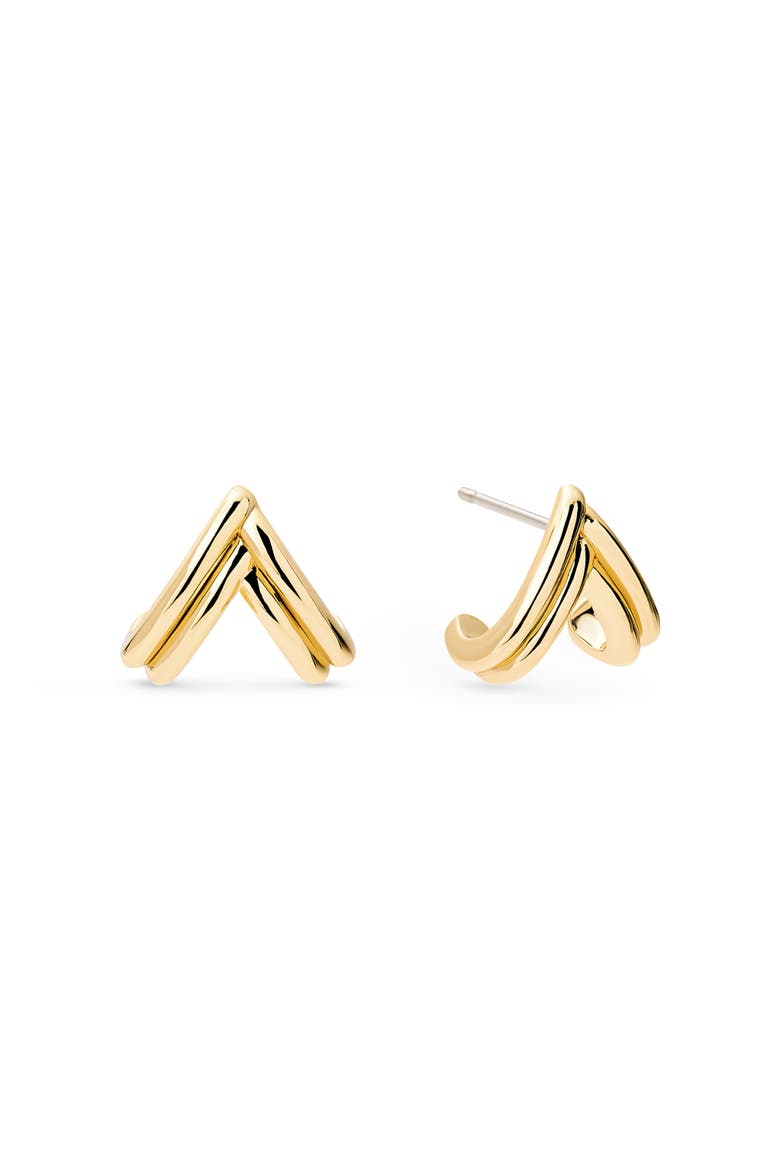 Gold Stud Earrings - Karessa, Main, color, Gold