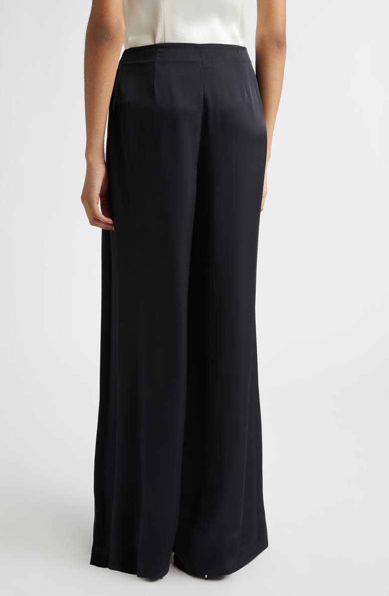 Ramy Brook Yvette Satin Wide Leg Pants, Alternate, color, Black