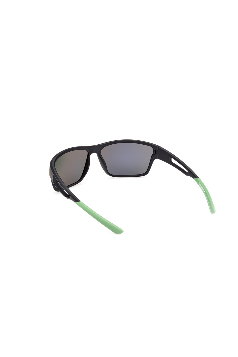 Square Sport Polarized Sunglasses, Alternate, color, Matte Black / Green
