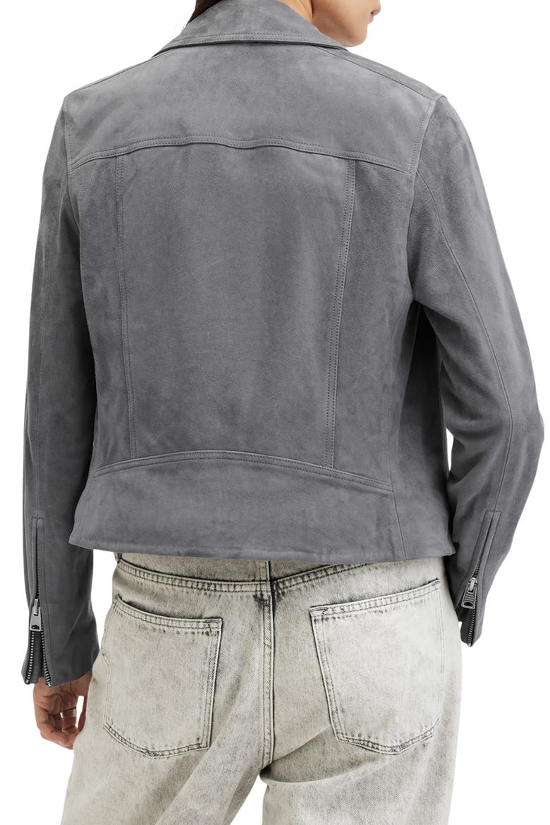 Dalby Suede Moto Jacket, Alternate, color, GHOST GREY
