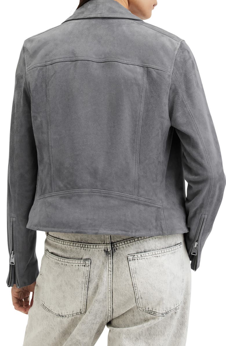 AllSaints Dalby Suede Moto Jacket, Alternate, color,