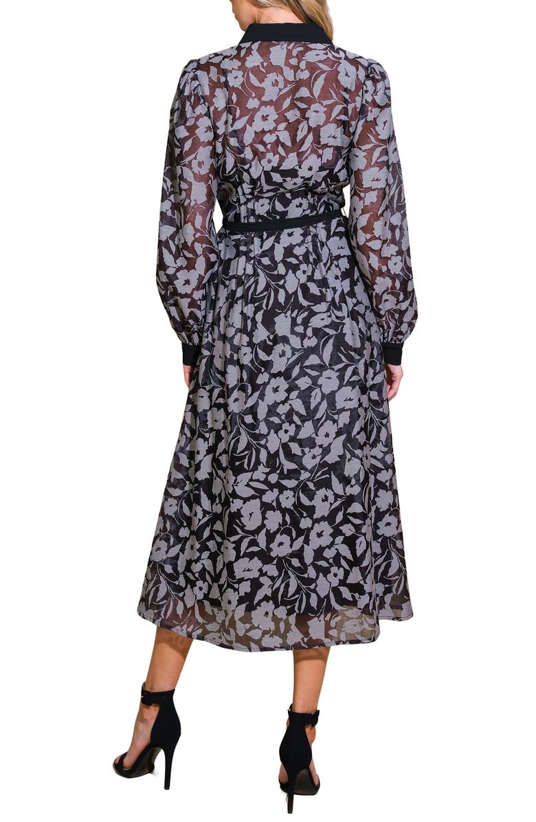 FLYING TOMATO Tie Waist Midi Shirtdress, Alternate, color, 