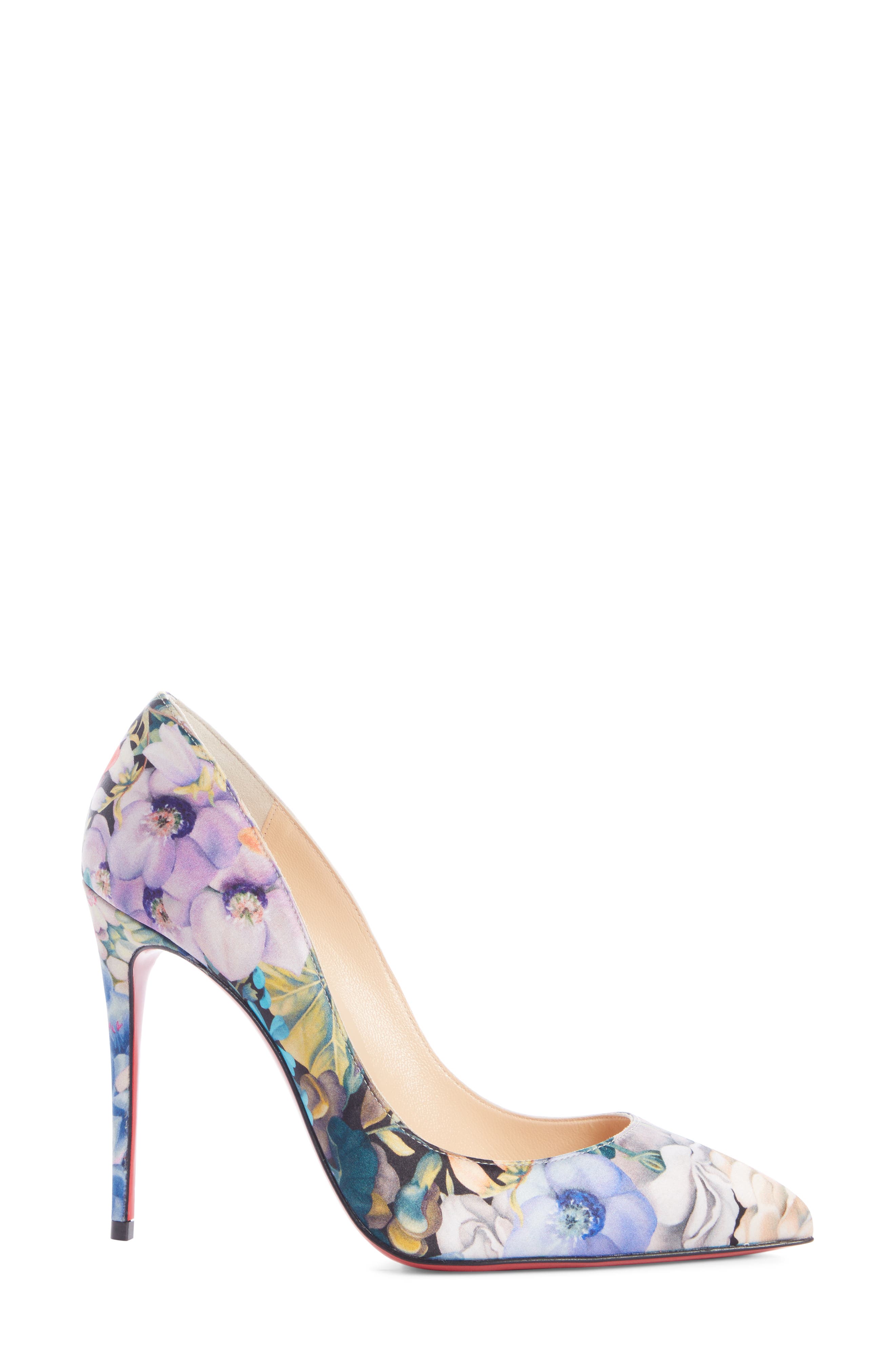 Christian Louboutin Pigalle Follies Floral Silk Pump, Alternate, color, 