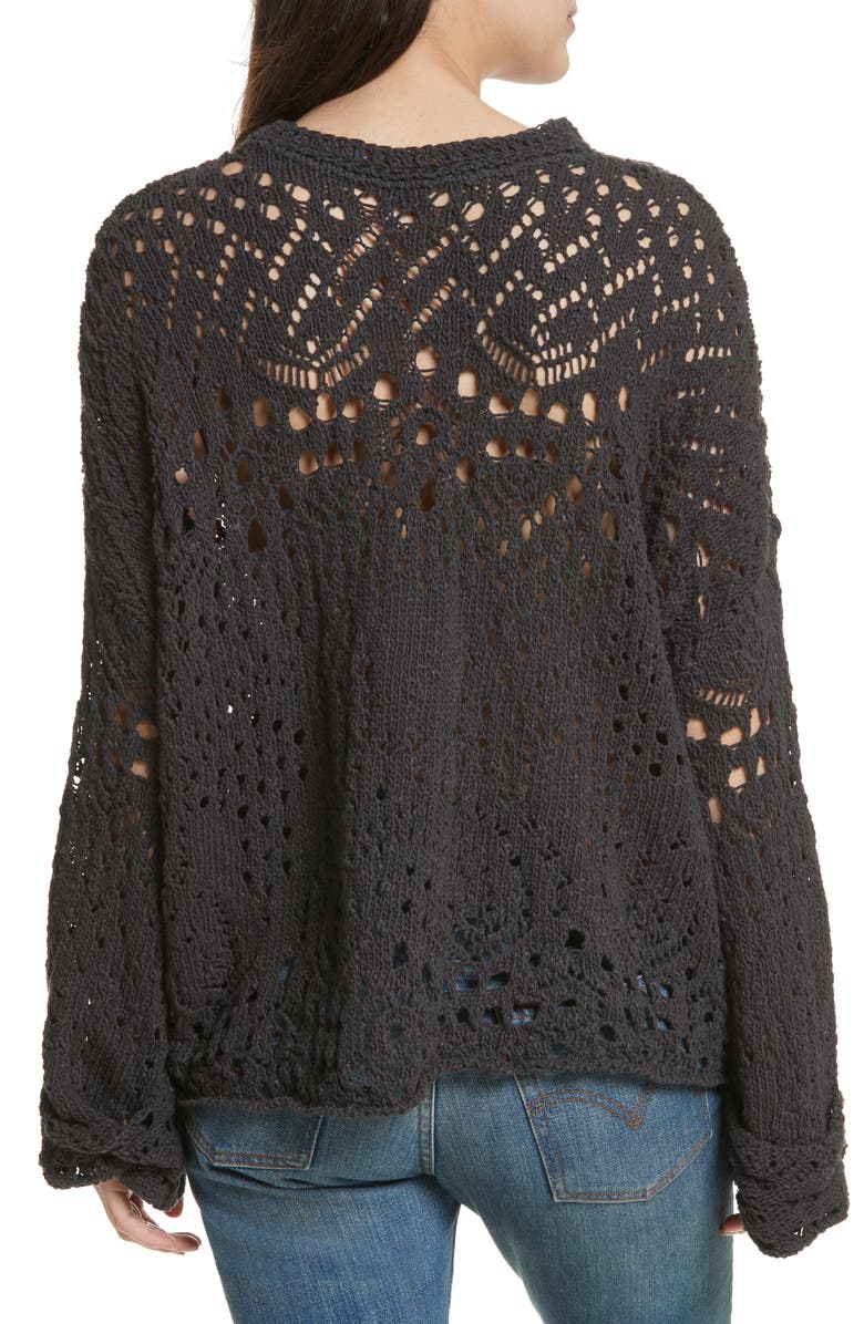 Free People Traveling Lace Sweater, Alternate, color,