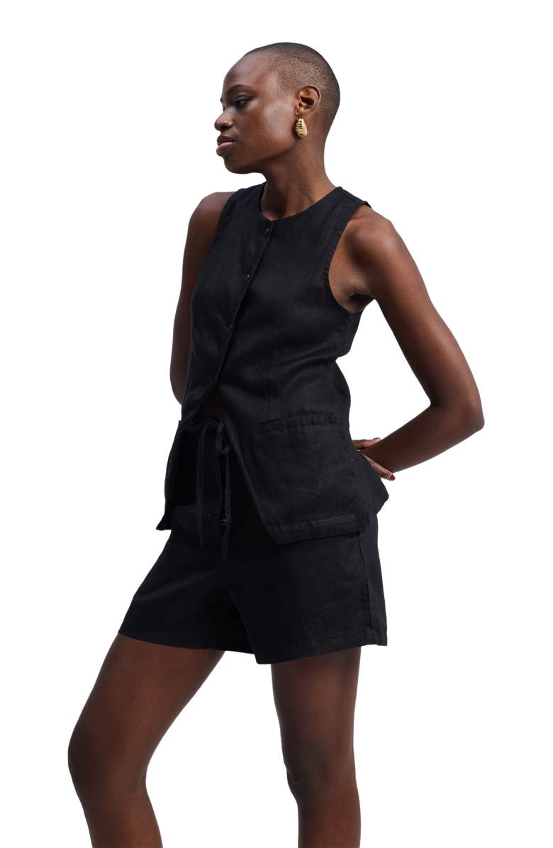 Reistor Hemp Vest Jacket in Black, Alternate, color, Black