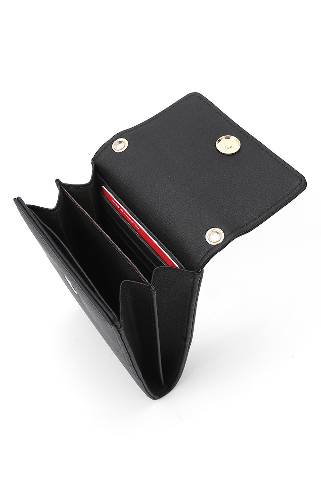 Travel Faux Leather Sling Bag, Alternate, color, BLACK