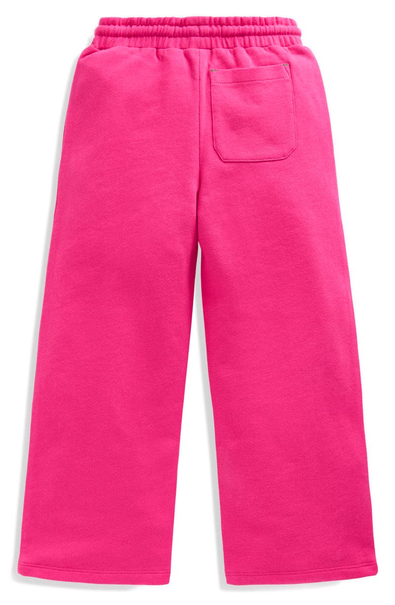 Mini Boden Kids' Appliqué Cotton Wide Leg Pants, Alternate, color, Raspberry Pink Flowers
