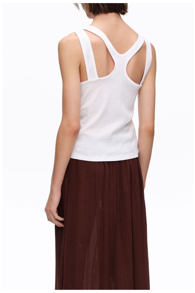 Ribbed Cross-Back Top, Alternate, color, WHITE